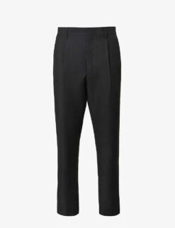 Prada Single-breasted Tapered-leg Cropped Wool-blend Trousers