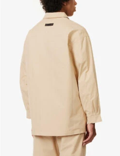 ESSENTIALS Brand-patch Spread-collar Cotton-blend Jacket -AllSain Clothing Shop R04126224 SAND ALT03