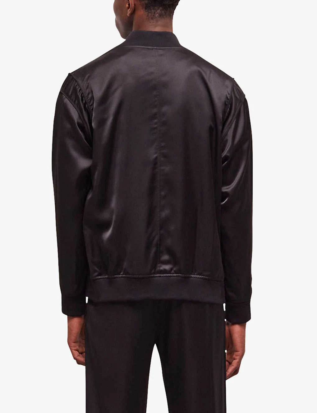 THE KOOPLES Ribbed-collar Satin-effect Woven Bomber Jacket 4 THE KOOPLES Ribbed-collar Satin-effect Woven Bomber Jacket - Image 4