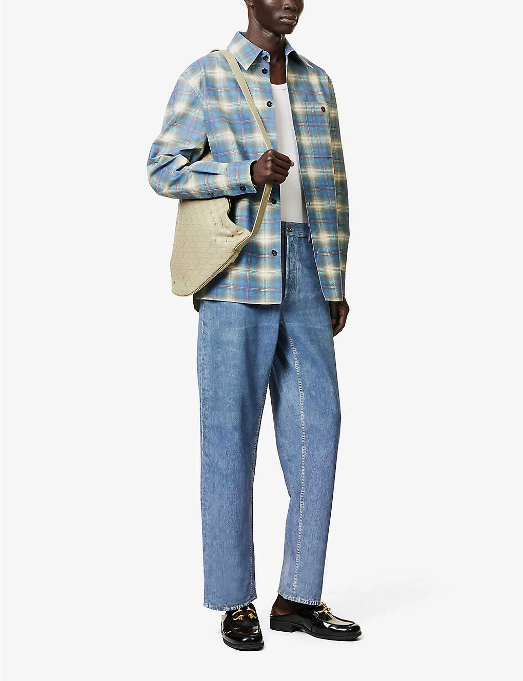 Bottega Veneta Denim-printed Straight-leg Relaxed-fit Leather Trousers 2 Bottega Veneta Denim-printed Straight-leg Relaxed-fit Leather Trousers - Image 2