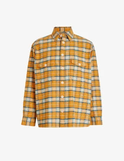 AllSaints Reverb Check-pattern Point-collar Oversized-fit Cotton Shirt