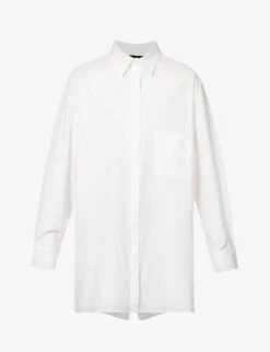 Yohji Yamamoto Patch-pocket Relaxed-fit Cotton-poplin Shirt