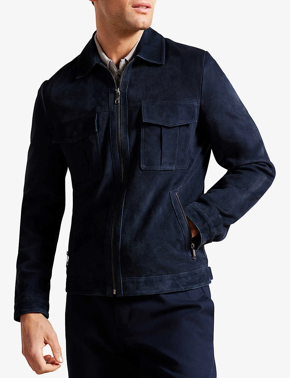 Ted Baker Amped Patch-pocket Suede Jacket 3 Ted Baker Amped Patch-pocket Suede Jacket - Image 3
