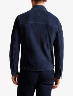 Ted Baker Amped Patch-pocket Suede Jacket 7 Ted Baker Amped Patch-pocket Suede Jacket -AllSain Clothing Shop R04132395 NAVY ALT03
