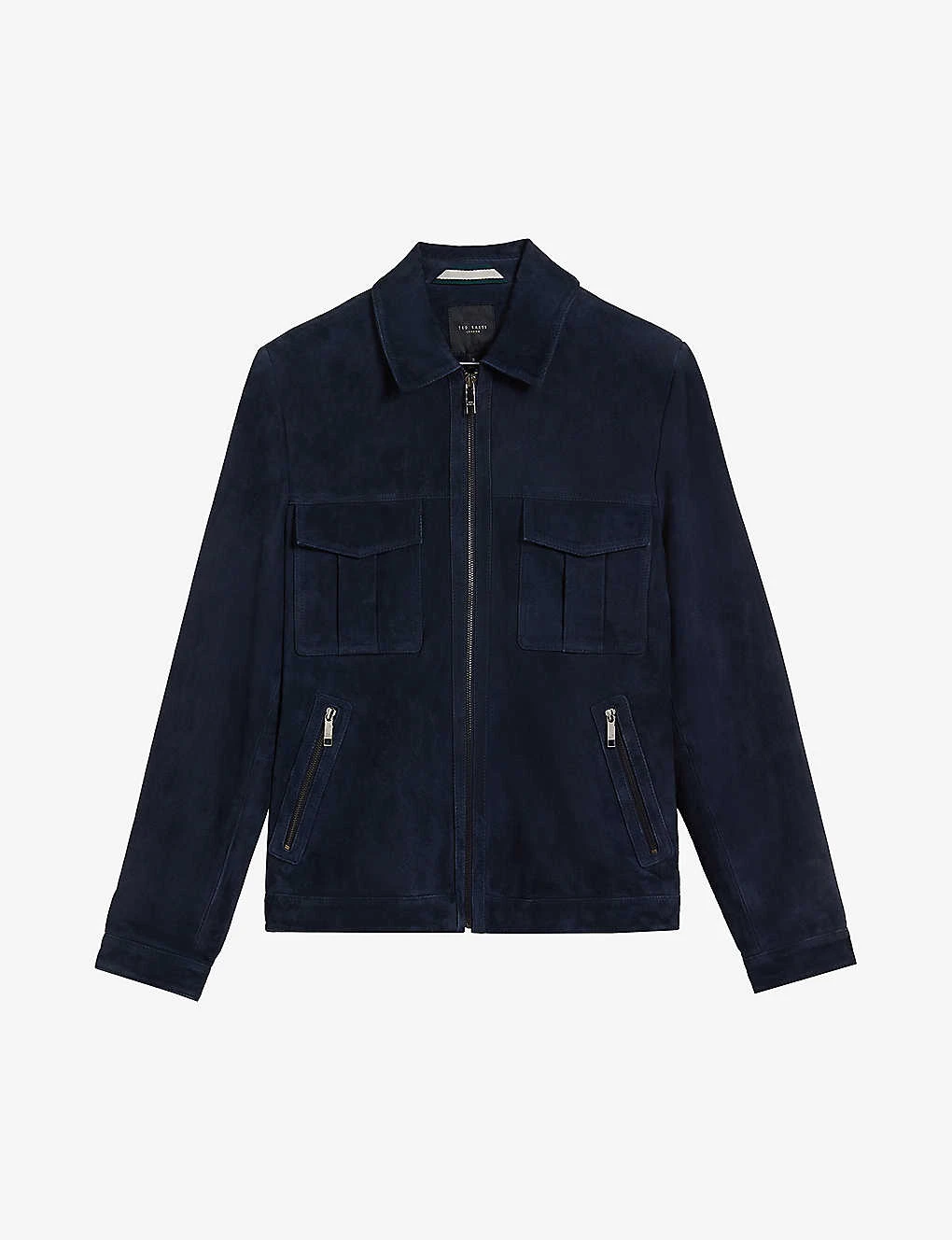 Ted Baker Amped Patch-pocket Suede Jacket 1 Ted Baker Amped Patch-pocket Suede Jacket