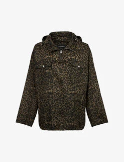 AllSaints Punta Oversized Leopard-print Woven Jacket