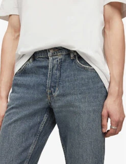 AllSaints Rex Straight-leg Mid-rise Slim-fit Stretch-denim Jeans -AllSain Clothing Shop R04137995 TINTEDINDIGO ALT04