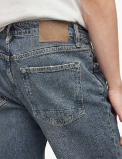AllSaints Rex Straight-leg Mid-rise Slim-fit Stretch-denim Jeans -AllSain Clothing Shop R04137995 TINTEDINDIGO ALT05