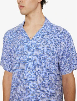 Arrels Barcelona X Cristian Zuzunaga Graphic-print Relaxed-fit Woven Shirt 9 Arrels Barcelona X Cristian Zuzunaga Graphic-print Relaxed-fit Woven Shirt -AllSain Clothing Shop R04138010 BLUEINCA ALT04