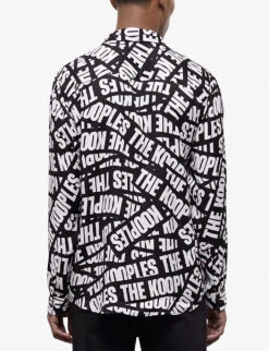 THE KOOPLES Tape Logo-print Woven Shirt 8 THE KOOPLES Tape Logo-print Woven Shirt -AllSain Clothing Shop R04139142 BLA09 ALT03