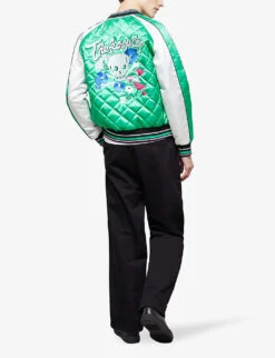 THE KOOPLES Logo-embroidered Quilted Woven Bomber Jacket 8 THE KOOPLES Logo-embroidered Quilted Woven Bomber Jacket -AllSain Clothing Shop R04140784 GRN23 ALT03