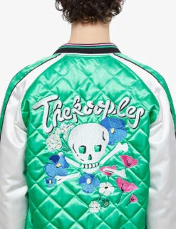 THE KOOPLES Logo-embroidered Quilted Woven Bomber Jacket 9 THE KOOPLES Logo-embroidered Quilted Woven Bomber Jacket -AllSain Clothing Shop R04140784 GRN23 ALT04