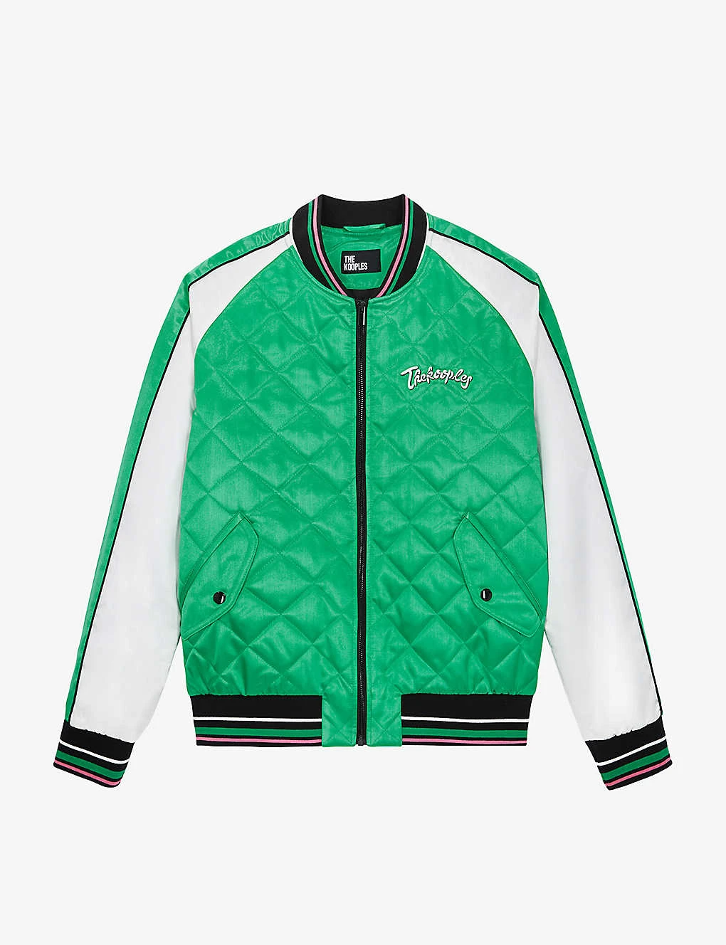 THE KOOPLES Logo-embroidered Quilted Woven Bomber Jacket 1 THE KOOPLES Logo-embroidered Quilted Woven Bomber Jacket