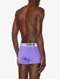 Nike Logo-waistband Pack Of Three Stretch-recycled Polyester Trunks -AllSain Clothing Shop R04140811 GRAPEGREYBLK ALT02