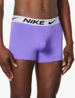 Nike Logo-waistband Pack Of Three Stretch-recycled Polyester Trunks -AllSain Clothing Shop R04140811 GRAPEGREYBLK ALT03