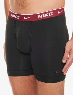 Nike Branded-waistband Pack Of Three Stretch-cotton Boxers 7 Nike Branded-waistband Pack Of Three Stretch-cotton Boxers -AllSain Clothing Shop R04140819 BLKGREYBLUE ALT03