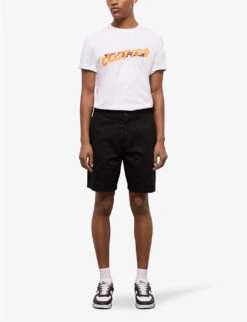 THE KOOPLES Relaxed-fit Mid-length Cotton Shorts -AllSain Clothing Shop R04141750 BLA01 ALT02