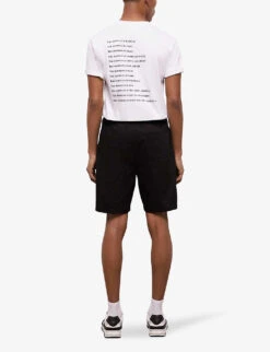 THE KOOPLES Relaxed-fit Mid-length Cotton Shorts -AllSain Clothing Shop R04141750 BLA01 ALT03