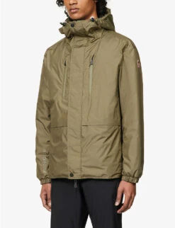 Leuk Brand-appliqué Quilted Regular-fit Shell-down Hooded Jacket -AllSain Clothing Shop R04142022 BLACK ALT02