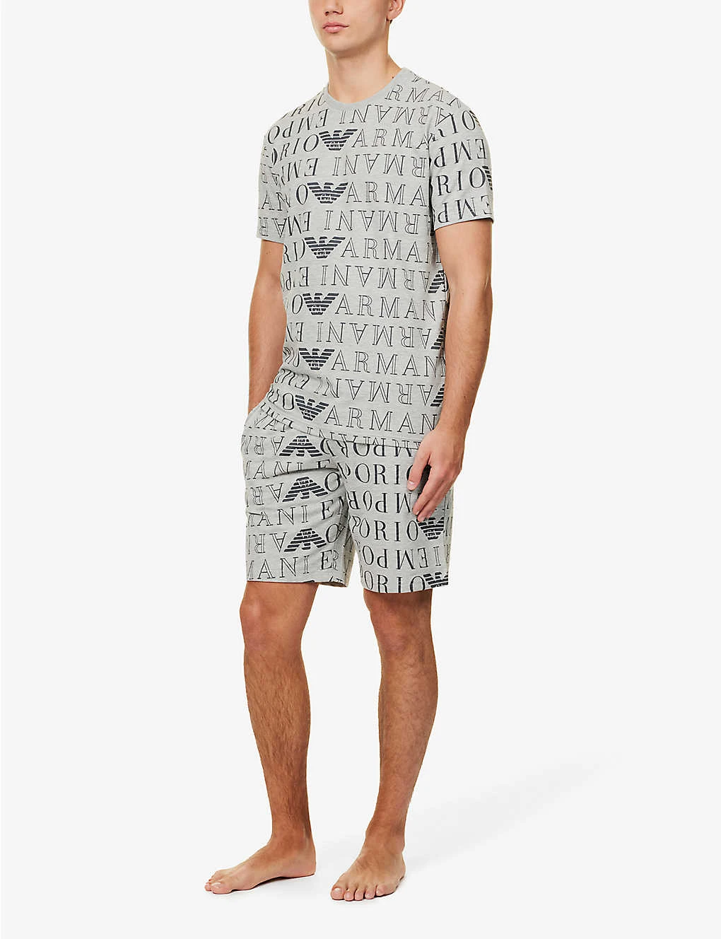 Emporio Armani Logo-print Regular-fit Jersey Shorts 2 Emporio Armani Logo-print Regular-fit Jersey Shorts - Image 2