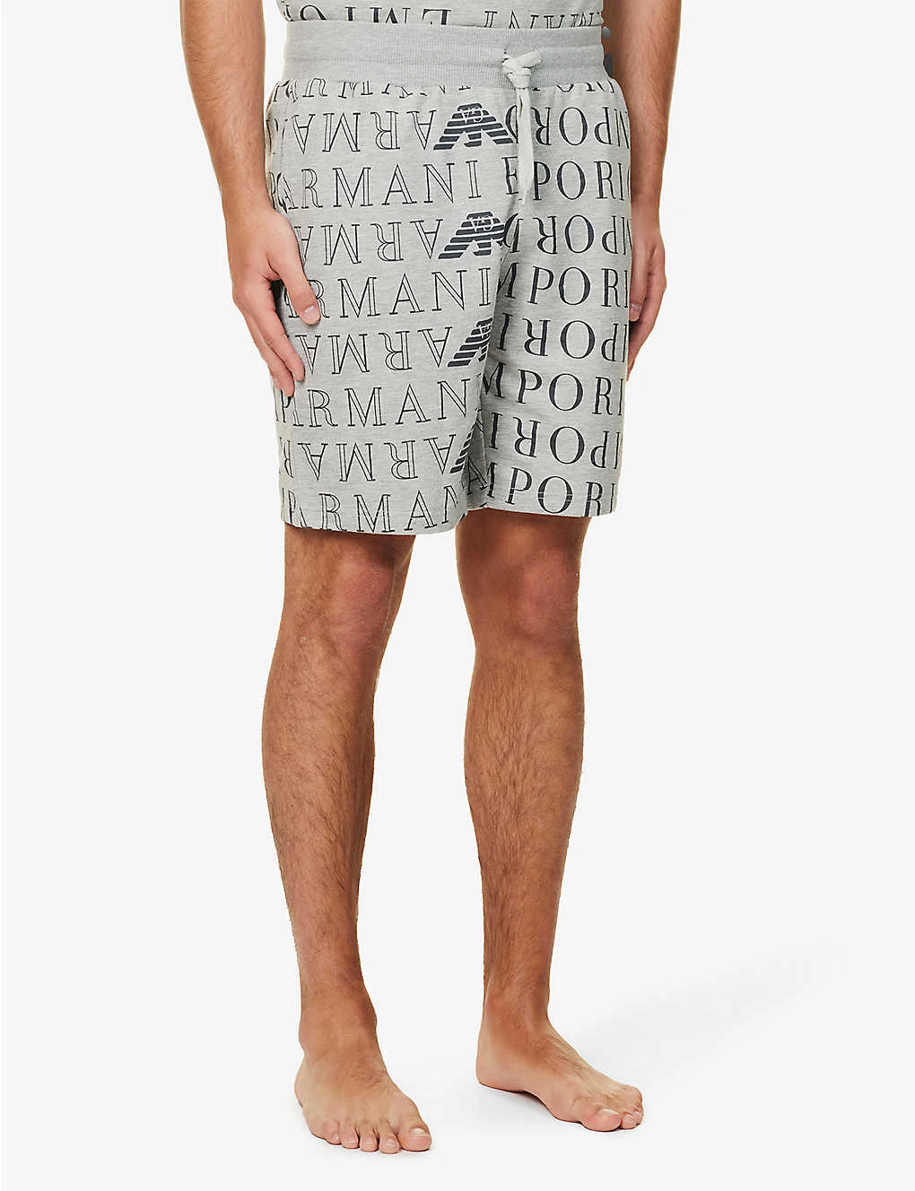 Emporio Armani Logo-print Regular-fit Jersey Shorts 3 Emporio Armani Logo-print Regular-fit Jersey Shorts - Image 3