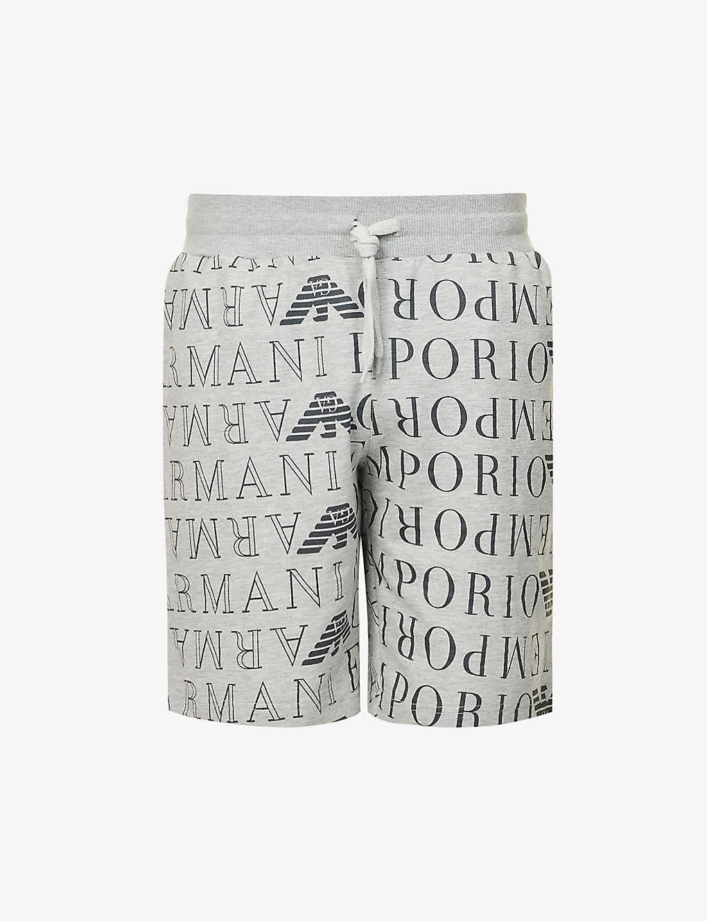 Emporio Armani Logo-print Regular-fit Jersey Shorts 1 Emporio Armani Logo-print Regular-fit Jersey Shorts