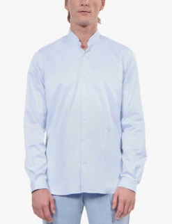 THE KOOPLES Slim-fit Cotton Shirt -AllSain Clothing Shop R04142389 BLU03 ALT02