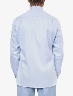 THE KOOPLES Slim-fit Cotton Shirt -AllSain Clothing Shop R04142389 BLU03 ALT03
