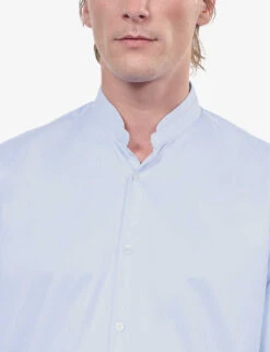 THE KOOPLES Slim-fit Cotton Shirt -AllSain Clothing Shop R04142389 BLU03 ALT04