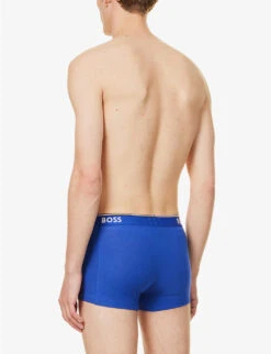 Boss Pack Of Three Branded Striped-waistband Regular-fit Stretch-cotton Trunks -AllSain Clothing Shop R04142415 OPENMISCELLANEOUS ALT02