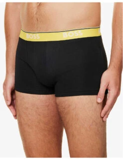 Boss Pack Of Three Logo-embroidered Stretch-cotton Trunks -AllSain Clothing Shop R04142416 OPENMISCELLANEOUS ALT03