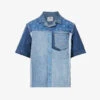Marine Serre Patchwork-panel Contrast-stitching Regular-fit Upcycled-denim Shirt