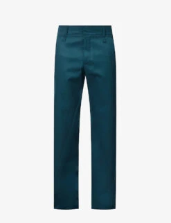 Akiel Raw-trim Straight-leg Regular-fit Wool Trousers