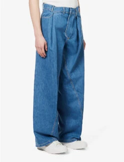 Shift Wide-leg Relaxed-fit Recycled Denim And Polyester–blend Jeans -AllSain Clothing Shop R04144199 WASHEDOUTBLUE ALT02