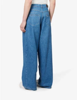 Shift Wide-leg Relaxed-fit Recycled Denim And Polyester–blend Jeans -AllSain Clothing Shop R04144199 WASHEDOUTBLUE ALT03