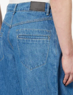 Shift Wide-leg Relaxed-fit Recycled Denim And Polyester–blend Jeans -AllSain Clothing Shop R04144199 WASHEDOUTBLUE ALT04