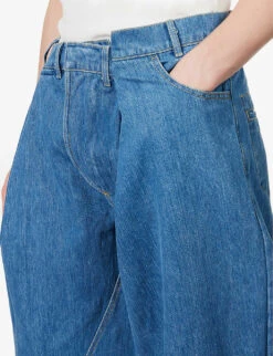 Shift Wide-leg Relaxed-fit Recycled Denim And Polyester–blend Jeans -AllSain Clothing Shop R04144199 WASHEDOUTBLUE ALT05