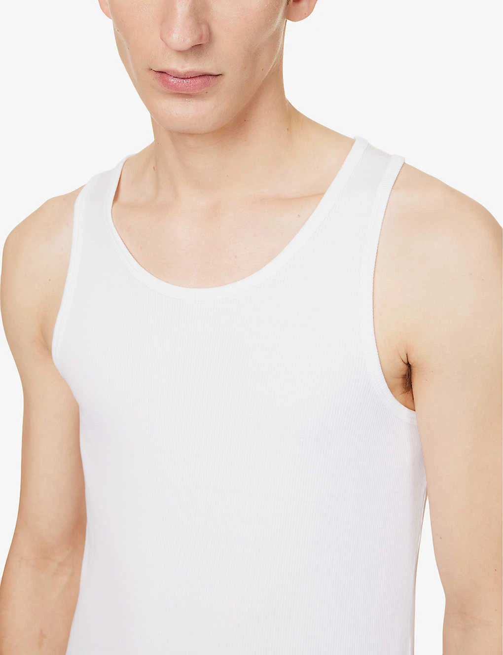 Ribbed Crew-neck Stretch-woven Blend Top 5 Ribbed Crew-neck Stretch-woven Blend Top - Image 5