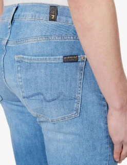 7 For All Mankind Paxtyn Mid-rise Tapered-leg Stretch-denim Jeans -AllSain Clothing Shop R04145115 LIGHTBLUE ALT04