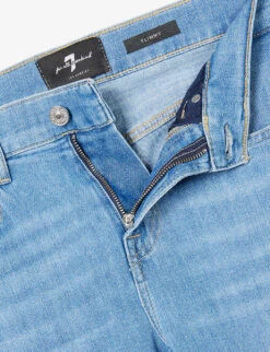 7 For All Mankind Paxtyn Mid-rise Tapered-leg Stretch-denim Jeans -AllSain Clothing Shop R04145115 LIGHTBLUE ALT06