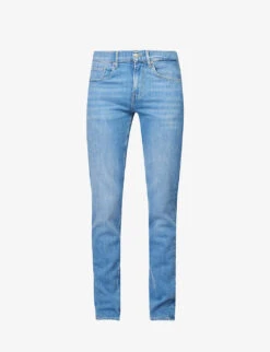 7 For All Mankind Paxtyn Mid-rise Tapered-leg Stretch-denim Jeans