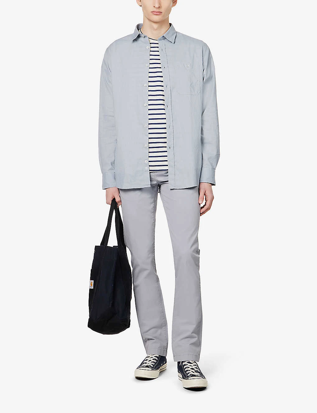 7 For All Mankind Chest-pocket Long-sleeved Linen And Cotton-blend Shirt 2 7 For All Mankind Chest-pocket Long-sleeved Linen And Cotton-blend Shirt - Image 2