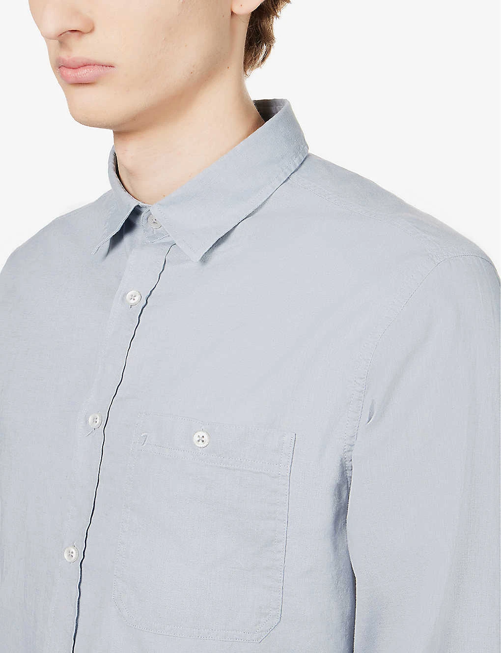 7 For All Mankind Chest-pocket Long-sleeved Linen And Cotton-blend Shirt 5 7 For All Mankind Chest-pocket Long-sleeved Linen And Cotton-blend Shirt - Image 5