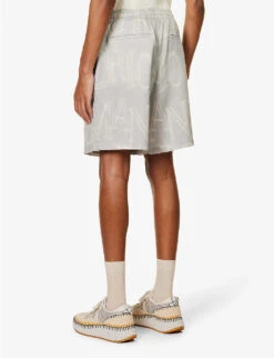 Emporio Armani Logo-print Elasticated-waist Woven Shorts -AllSain Clothing Shop R04145233 EABIGGRIGIO ALT03