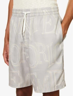 Emporio Armani Logo-print Elasticated-waist Woven Shorts -AllSain Clothing Shop R04145233 EABIGGRIGIO ALT04