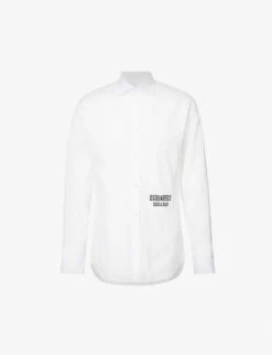 DSQUARED2 Logo-print Long-sleeved Cotton-poplin Shirt