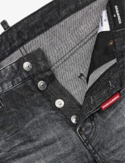 DSQUARED2 Cool Guy Distressed Tapered-leg Mid-rise Stretch-denim Jeans -AllSain Clothing Shop R04145489 BLACK ALT05