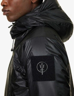 Engage Brand-patch Funnel-neck Padded Shell Jacket -AllSain Clothing Shop R04145625 BLACK ALT04