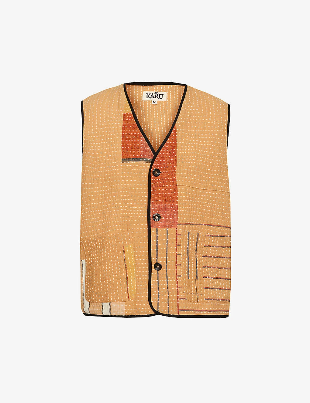 Contrast-panel Sleeveless Boxy-fit Cotton Vest 1 Contrast-panel Sleeveless Boxy-fit Cotton Vest