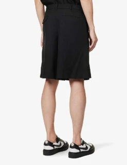 High-rise Relaxed-fit Woven Shorts 9 High-rise Relaxed-fit Woven Shorts -AllSain Clothing Shop R04146910 BLACK ALT03